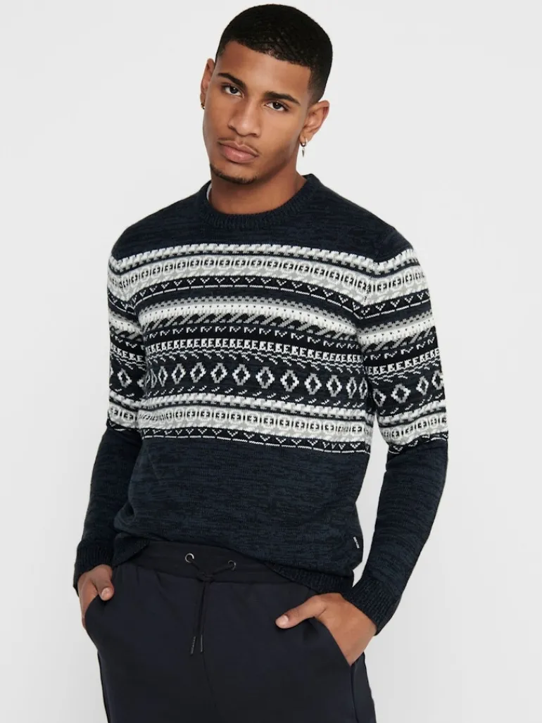 ONSLUDVIG 7 CHEST JAQ KNIT phantom