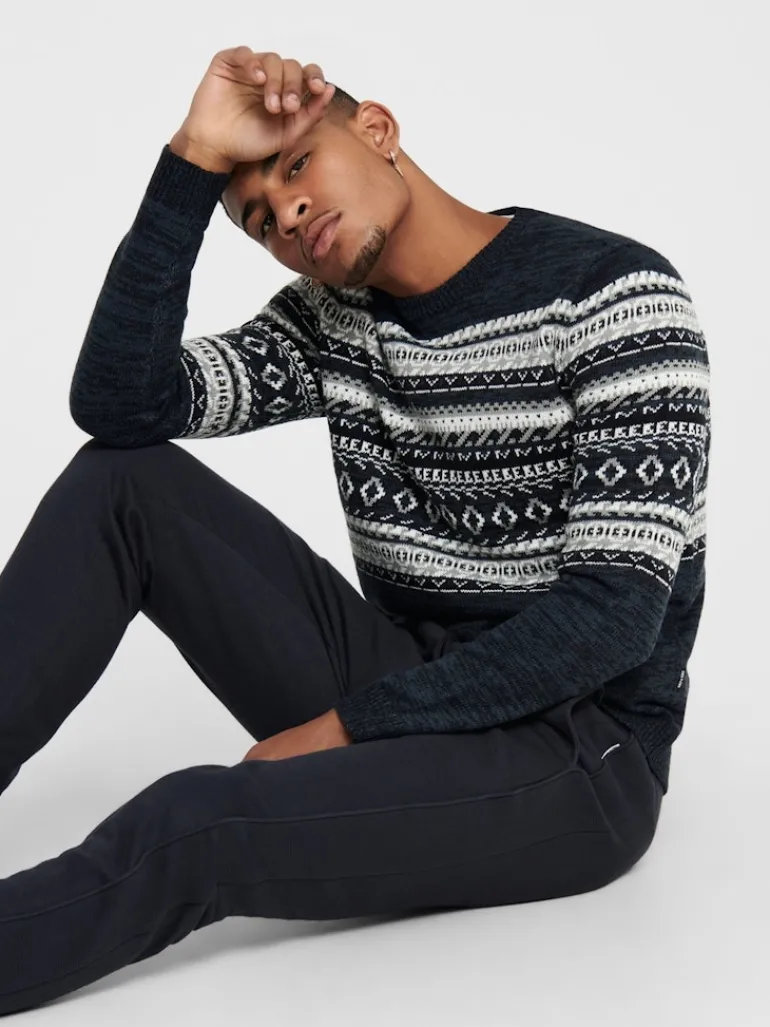 ONSLUDVIG 7 CHEST JAQ KNIT phantom