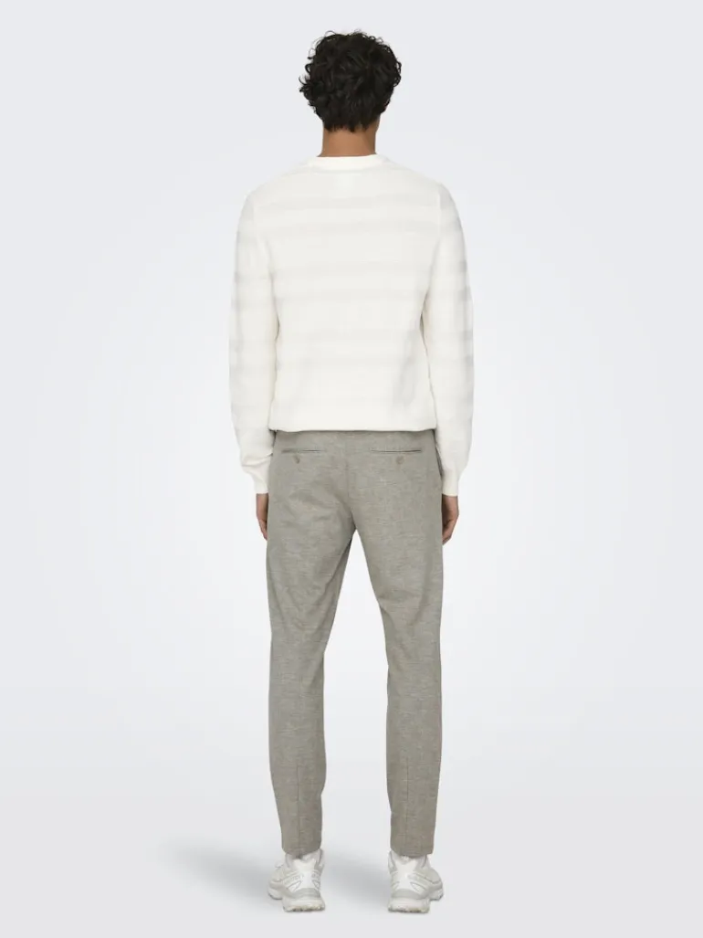 ONSMARK SLIM CHECK 020919 PANT NOOS chinchilla