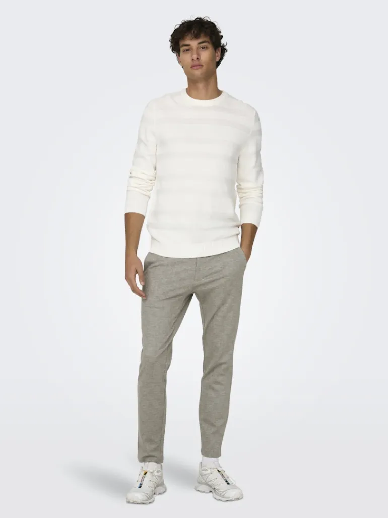 ONSMARK SLIM CHECK 020919 PANT NOOS chinchilla
