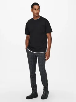 ONSMARK SLIM CHECK PANTS 9887 NOOS black