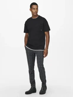 ONSMARK SLIM CHECK PANTS 9887 NOOS black