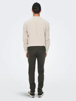 ONSMARK SLIM HERRINGBONE 2911 PANT NOOS slate black