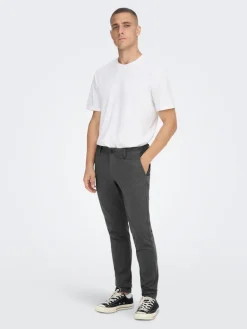 ONSMARK SLIM HERRINGBONE 2911 PANT NOOS black