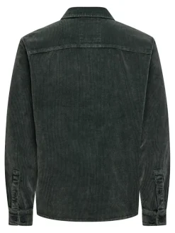 ONSMARLON 8W WASH CORD OVERSHIRT darkest spruce
