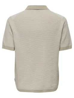 ONSMATTEO REG SS ZIP POLO cloud dancer