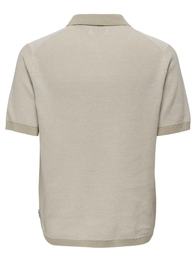 ONSMATTEO REG SS ZIP POLO cloud dancer