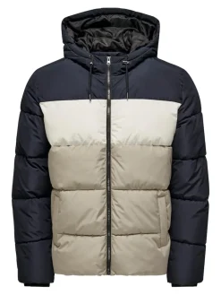 ONSMELVIN LIFE HOOD PUFFER JACKET OTW VD dark navy