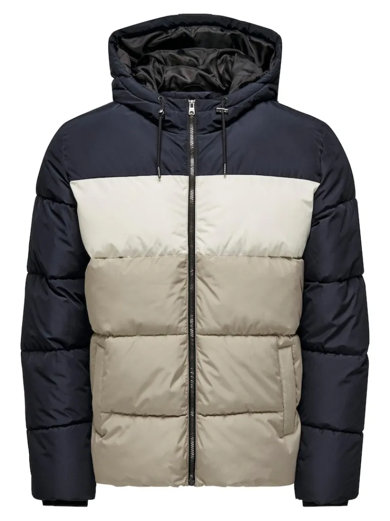 ONSMELVIN LIFE HOOD PUFFER JACKET OTW VD dark navy