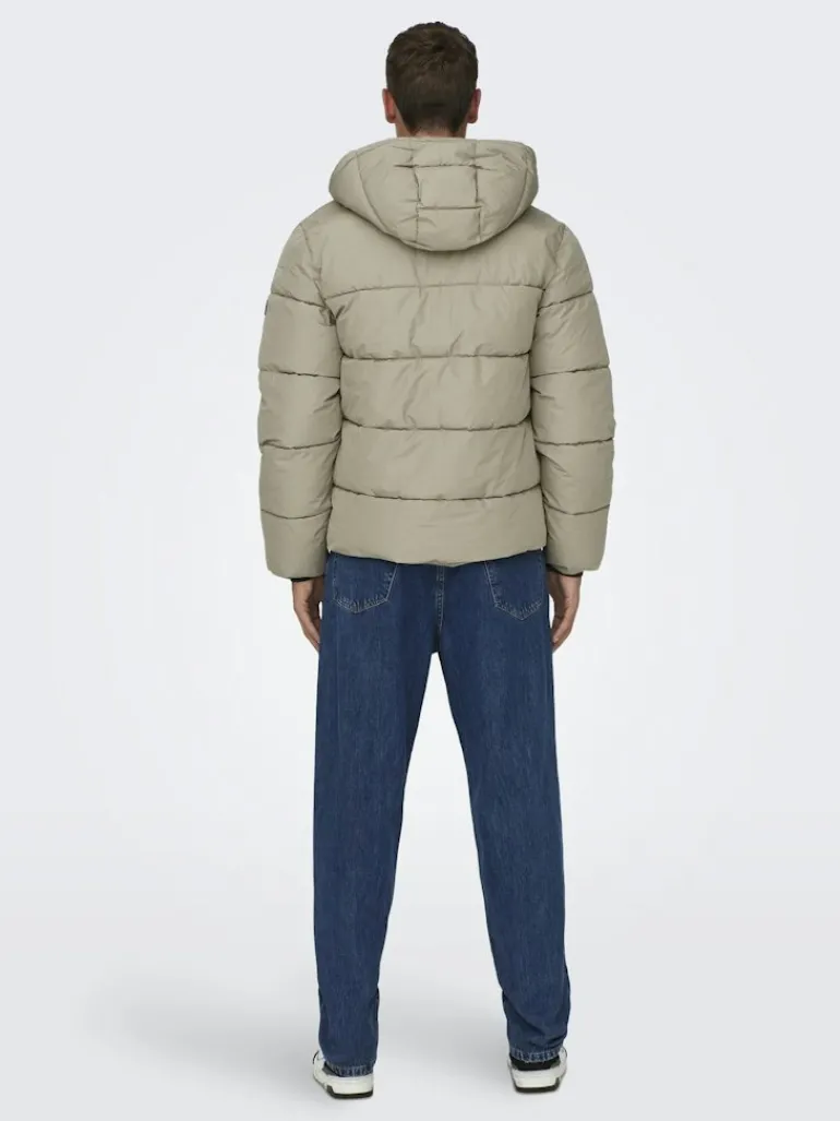 ONSMELVIN LIFE HOOD PUFFER JACKET OTW VD vintage khaki
