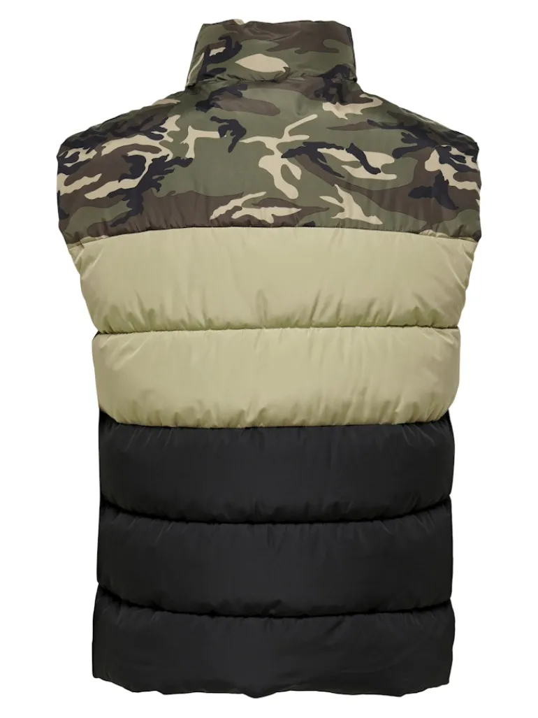 ONSMELVIN LIFE PUFFER VEST OTW VD olive night