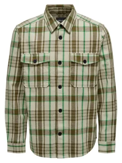 ONSMILO OVR CTN CHECK LS SHIRT teak