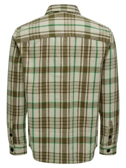 ONSMILO OVR CTN CHECK LS SHIRT teak