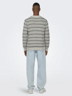 ONSMUSA REG 3 STRUC CREW KNIT silver lining