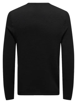 ONSPANTER REG 12 STRUC CREW KNIT NOOS black