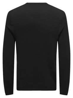 ONSPANTER REG 12 STRUC CREW KNIT NOOS black