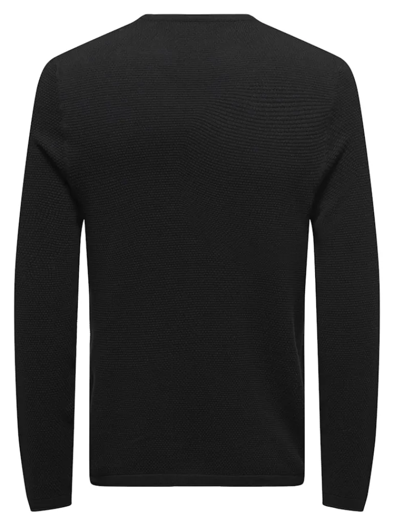 ONSPANTER REG 12 STRUC CREW KNIT NOOS black