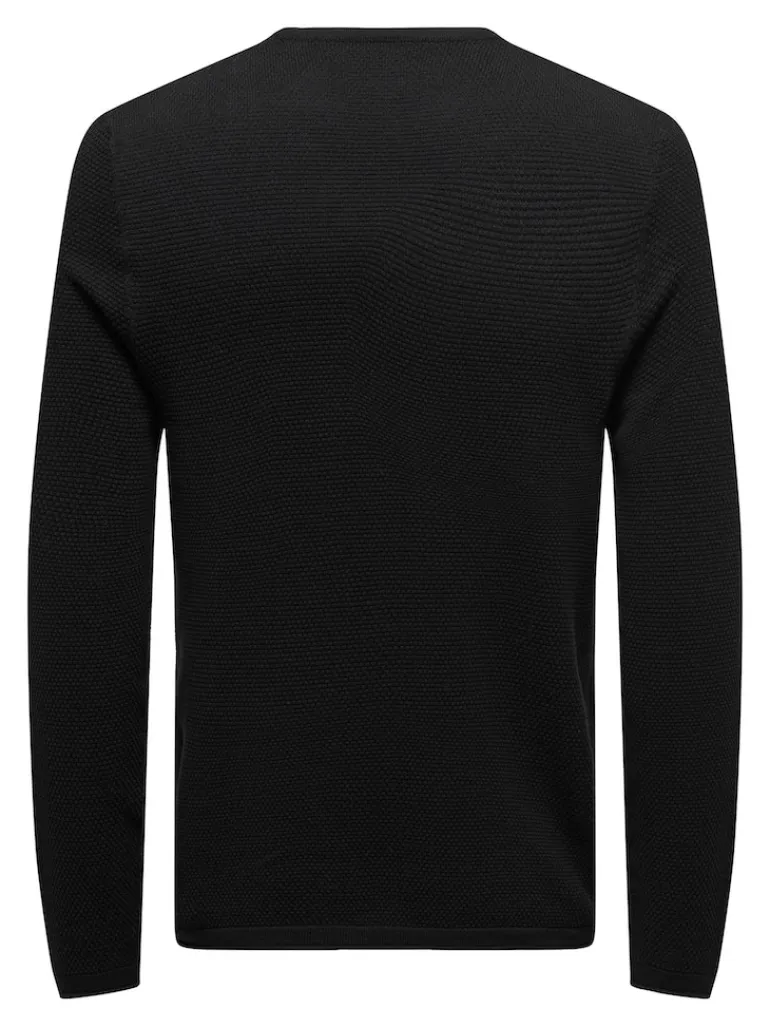 ONSPANTER REG 12 STRUC CREW KNIT NOOS black