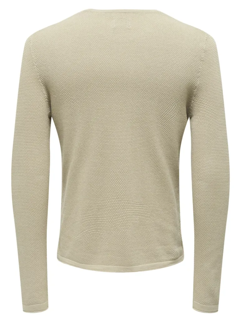 ONSPANTER REG 12 STRUC CREW KNIT NOOS silver lining