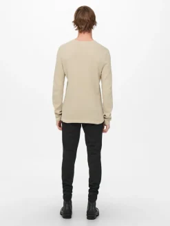 ONSPANTER REG 12 STRUC CREW KNIT NOOS silver lining