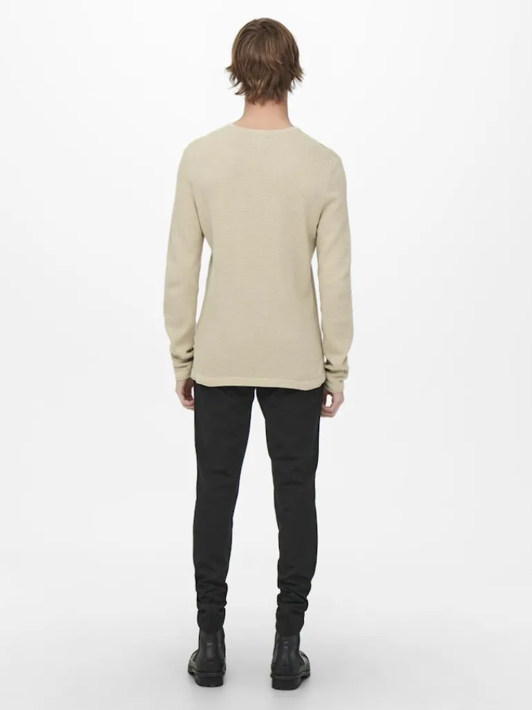 ONSPANTER REG 12 STRUC CREW KNIT NOOS silver lining