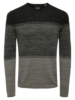 ONSPANTER REG 12 STRUC CREW KNIT NOOS dunkelgrün2