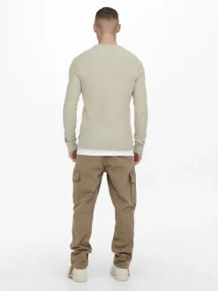 ONSPHIL REG 12 STRUC CREW KNIT NOOS silver lining