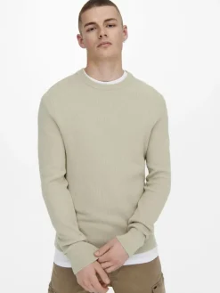 ONSPHIL REG 12 STRUC CREW KNIT NOOS silver lining