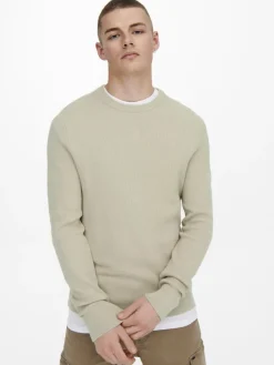 ONSPHIL REG 12 STRUC CREW KNIT NOOS silver lining