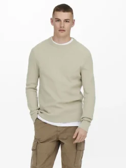 ONSPHIL REG 12 STRUC CREW KNIT NOOS silver lining