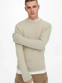 ONSPHIL REG 12 STRUC CREW KNIT NOOS silver lining