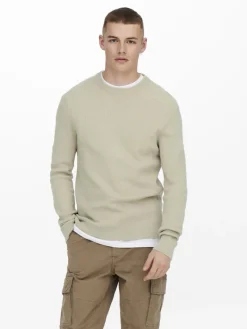 ONSPHIL REG 12 STRUC CREW KNIT NOOS silver lining