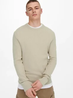 ONSPHIL REG 12 STRUC CREW KNIT NOOS silver lining
