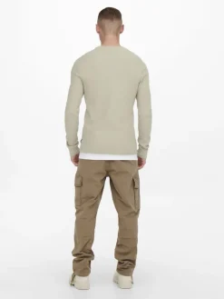ONSPHIL REG 12 STRUC CREW KNIT NOOS silver lining
