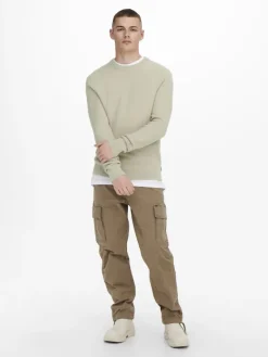 ONSPHIL REG 12 STRUC CREW KNIT NOOS silver lining