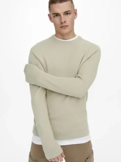 ONSPHIL REG 12 STRUC CREW KNIT NOOS silver lining