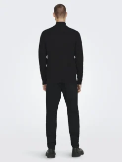 ONSPHIL REG 12 STRUC HALF ZIP KNIT NOOS black