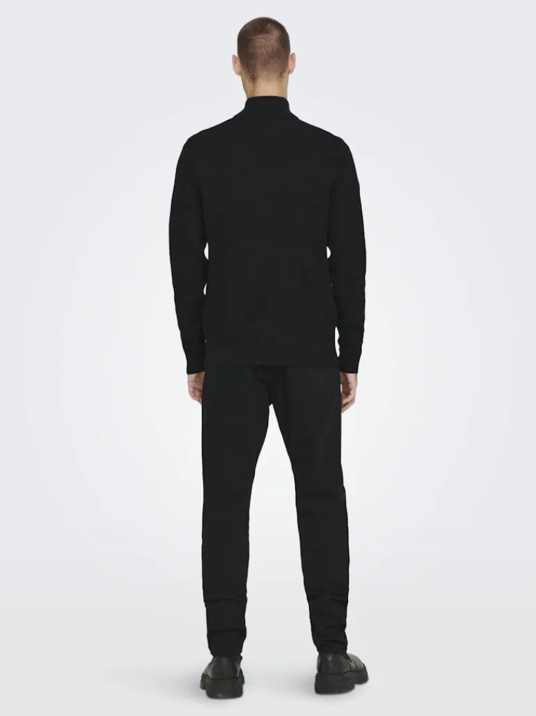 ONSPHIL REG 12 STRUC HALF ZIP KNIT NOOS black