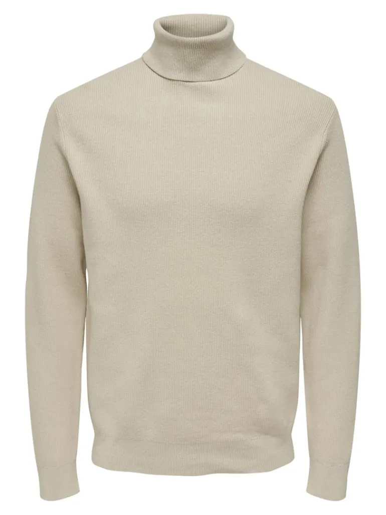 ONSPHIL REG 12 STRUC ROLL NECK KNIT silver lining