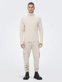 ONSPHIL REG 12 STRUC ROLL NECK KNIT silver lining