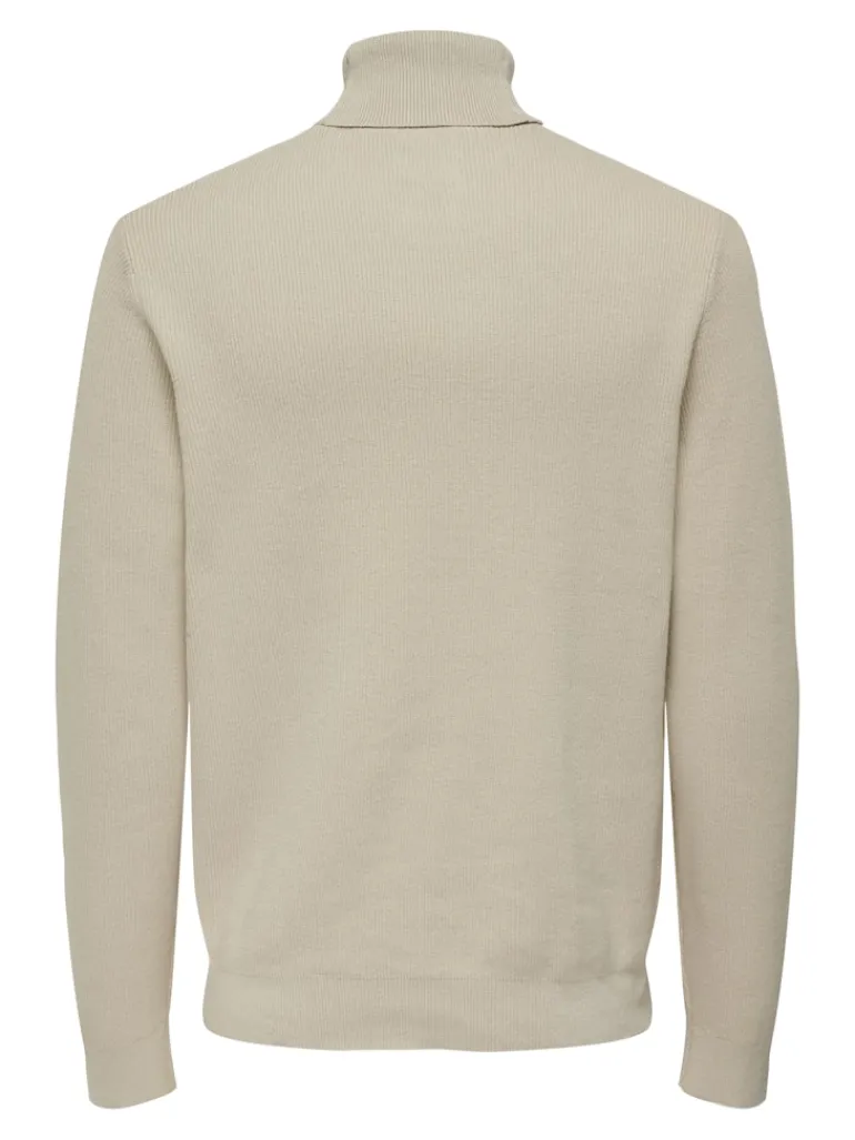 ONSPHIL REG 12 STRUC ROLL NECK KNIT silver lining
