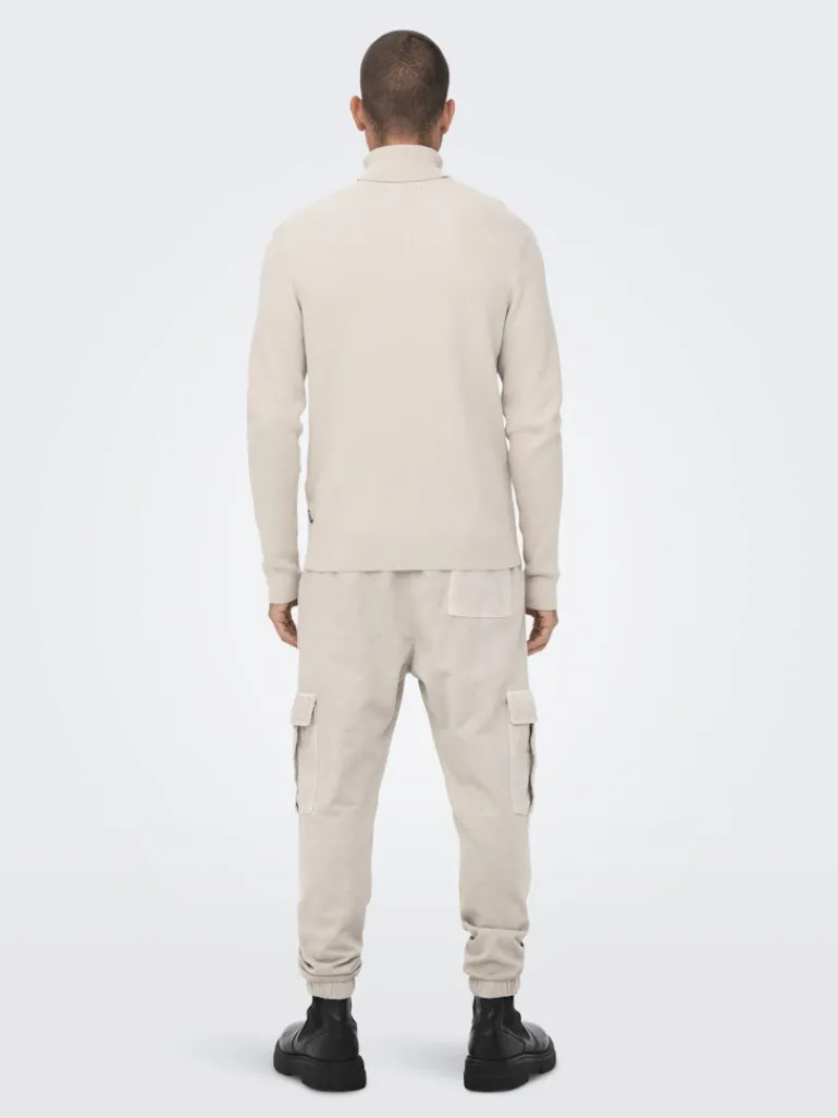ONSPHIL REG 12 STRUC ROLL NECK KNIT silver lining