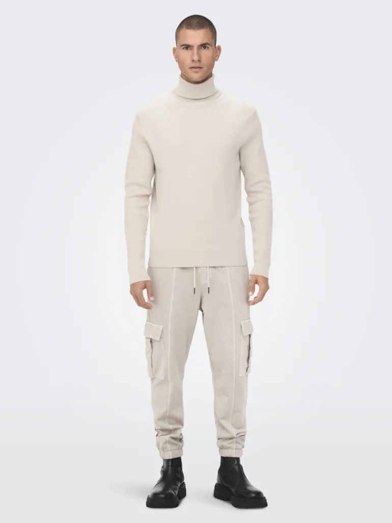 ONSPHIL REG 12 STRUC ROLL NECK KNIT silver lining