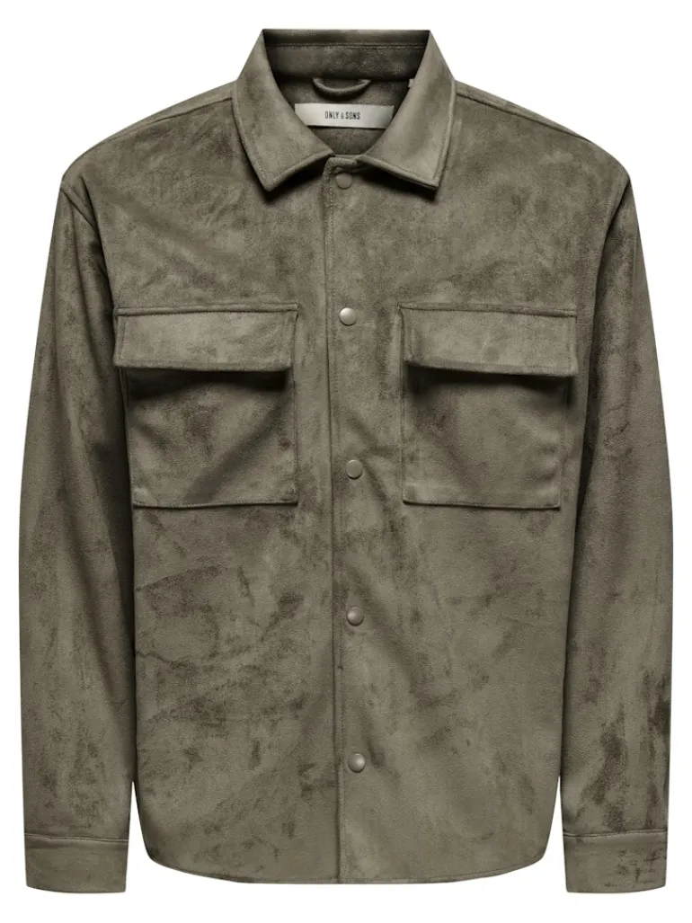ONSRAVI FAKE SUEDE SHACKET OTW falcon