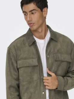 ONSRAVI FAKE SUEDE SHACKET OTW falcon