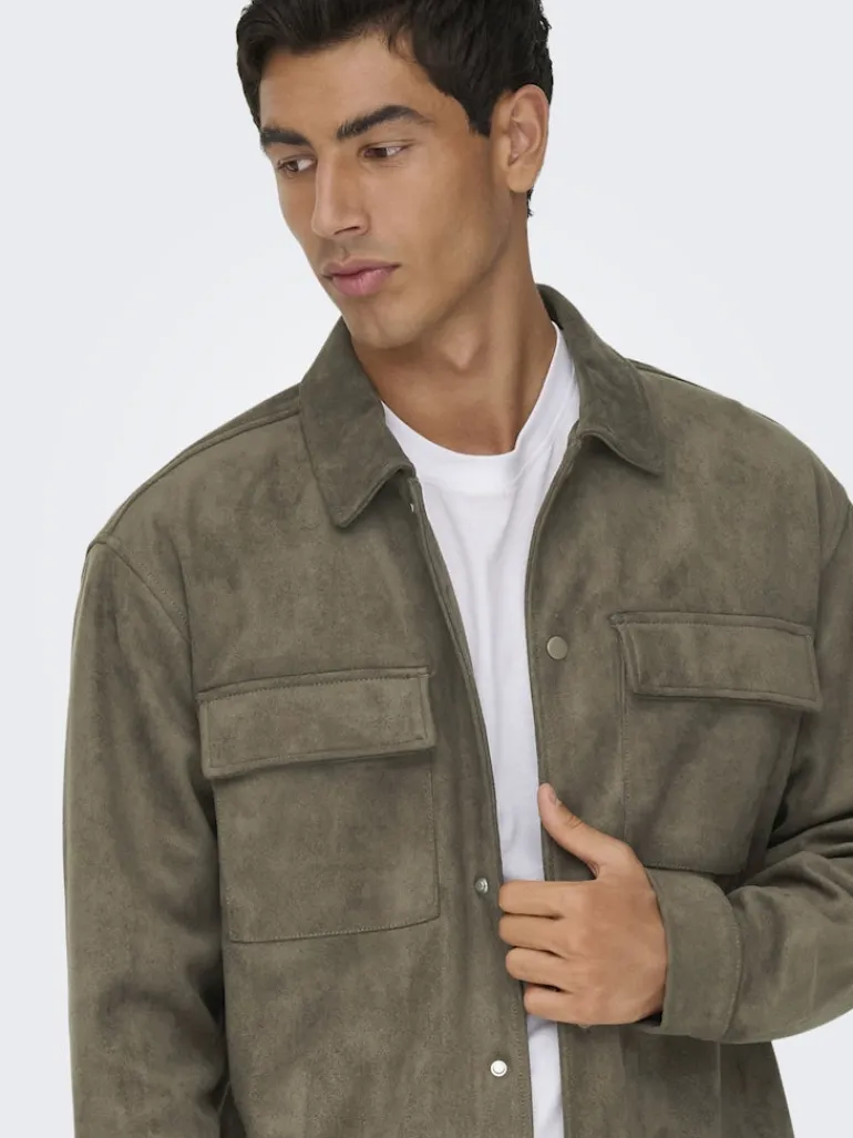 ONSRAVI FAKE SUEDE SHACKET OTW falcon