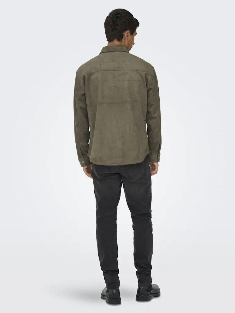 ONSRAVI FAKE SUEDE SHACKET OTW falcon