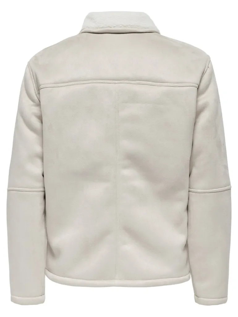 ONSROYCE SHEARLING JACKET OTW silver lining