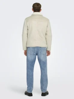 ONSROYCE SHEARLING JACKET OTW silver lining
