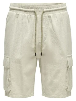 ONSSINUS CARGO 0007 COT LIN SHORTS silver lining